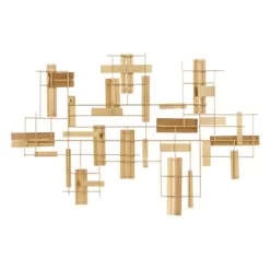 Contemporary Metal Abstract Wall Decor Gold - CosmoLiving By Cosmopolitan -Home Decoration Store GUEST 63c4fcc4 adb3 4387 9a1d b2cf5b6d6495