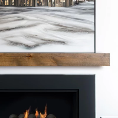 Modern Ember Tipton Floating Alder Wood Fireplace Mantel Shelf 3 Modern Ember Tipton Floating Alder Wood Fireplace Mantel Shelf - Image 3
