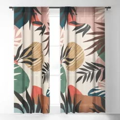 Marta Barragan Camarasa Modern Tropical Sunrise G Single Panel Sheer Window Curtain - Deny Designs