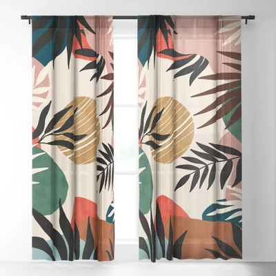 Marta Barragan Camarasa Modern Tropical Sunrise G Single Panel Sheer Window Curtain - Deny Designs 1 Marta Barragan Camarasa Modern Tropical Sunrise G Single Panel Sheer Window Curtain - Deny Designs