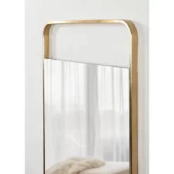 20" X 36" Nobles Radius Corner Framed Decorative Wall Mirror Gold - Kate & Laurel All Things Decor -Home Decoration Store GUEST 65eb6b41 2dd1 4e7d aadd 9f43b887898c