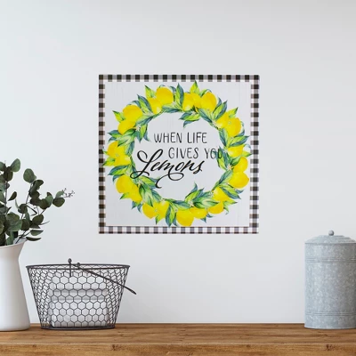 Northlight White And Black Gingham "When Life Gives You Lemons" Decorative Wall Art 13.75" 1 Northlight White And Black Gingham "When Life Gives You Lemons" Decorative Wall Art 13.75"