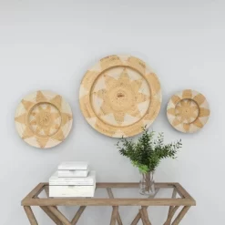 Set Of 3 Rattan Plate Woven Basket Wall Decors - Olivia & May -Home Decoration Store GUEST 66a2489a cae5 4da7 ad09 70f3929d4957