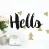 Hello Quote With Glitter Triangles Peel And Stick Wall Decal Black/Gold - RoomMates