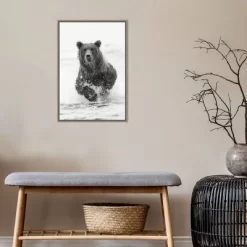 16" X 23" Bear Fishing For Salmon By Adam Jones Danita Delimont Framed Canvas Wall Art Brown - Amanti Art -Home Decoration Store GUEST 66b2c902 a811 4a8b 94f1 fdffc4986ab4