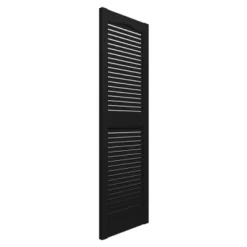 Plastic Development Group LSBLCK1455 14 X 55 Inch Decorative Exterior Vinyl Plastic Louvered Window Shutters W/ Installation Kit & Instructions, Black