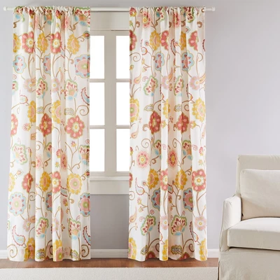 Ashbury Spring Floral Lined Curtain Panel With Rod Pocket - Levtex Home 3 Ashbury Spring Floral Lined Curtain Panel With Rod Pocket - Levtex Home - Image 3