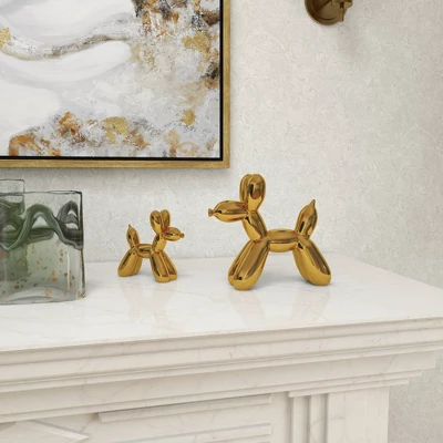 Set Of 2 Ceramic Balloon Dog Sculptures - Olivia & May 9 Set Of 2 Ceramic Balloon Dog Sculptures - Olivia & May - Image 9