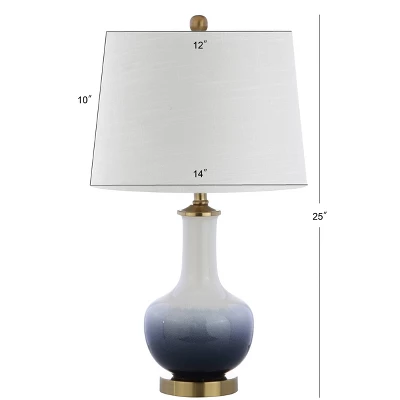 25" Ceramic/Brass Gradient Table Lamp (Includes LED Light Bulb) White - JONATHAN Y 3 25" Ceramic/Brass Gradient Table Lamp (Includes LED Light Bulb) White - JONATHAN Y - Image 3