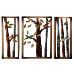 Set Of 3 Metal Bird Wall Decors With Tree Branches - Olivia & May