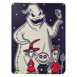 The Northwest Company Nightmare Before Christmas TERROR TRIO FLEECE THROW 45X60, Blue