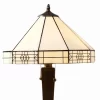 14" X 14" X 21" Mission Style Table Lamp White/Brown - Warehouse Of Tiffany