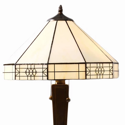14" X 14" X 21" Mission Style Table Lamp White/Brown - Warehouse Of Tiffany 1 14" X 14" X 21" Mission Style Table Lamp White/Brown - Warehouse Of Tiffany