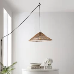 20.25" 1-Light Nova Farmhouse Coastal Rattan LED Pendant Brown - JONATHAN Y -Home Decoration Store GUEST 67a17638 2902 4e4f 9aa4 25bb0112b3a1
