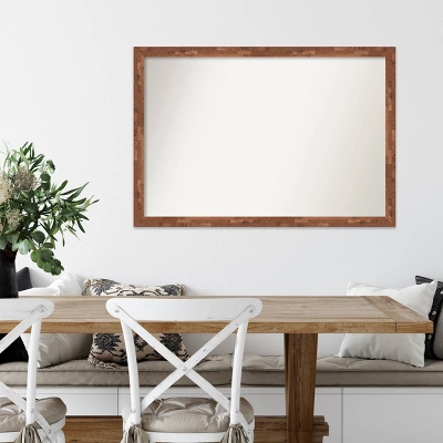 39" X 27" Non-Beveled Fresco Light Pecan Wood Wall Mirror - Amanti Art 6 39" X 27" Non-Beveled Fresco Light Pecan Wood Wall Mirror - Amanti Art - Image 6