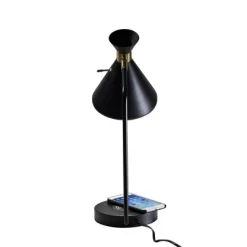 19" Wireless Charging Table Lamp Matte Black - Adesso