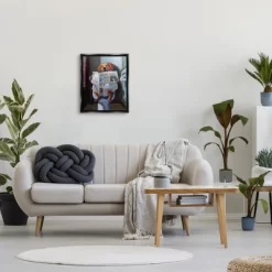 Stupell Industries Dog Reading The Newspaper On Toilet Funny Painting