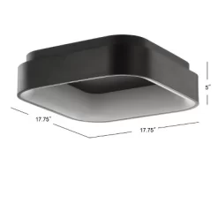17.75" Metal Rafael Flush Mount (Includes Energy Efficient Light Bulb) Black - JONATHAN Y -Home Decoration Store GUEST 690a0c8d 1629 4de7 9503 4269e7abb534