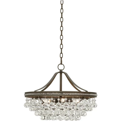 Vienna Full Spectrum Wohlfurst Bronze Pendant Chandelier 20 1/4" Wide Clear Crystal 5-Light Fixture For Dining Room House Foyer Kitchen Island Bedroom 4 Vienna Full Spectrum Wohlfurst Bronze Pendant Chandelier 20 1/4" Wide Clear Crystal 5-Light Fixture For Dining Room House Foyer Kitchen Island Bedroom - Image 4