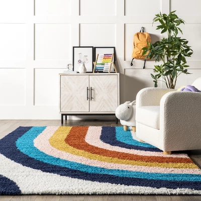 NuLOOM Ela Half Rainbow Shag Area Rug 7 NuLOOM Ela Half Rainbow Shag Area Rug - Image 7