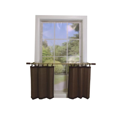 Versailles Home Fashions 2pk Rayon From Bamboo Curtain Tiers - Brown 3 Versailles Home Fashions 2pk Rayon From Bamboo Curtain Tiers - Brown - Image 3