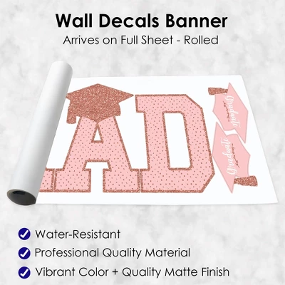 Big Dot Of Happiness Rose Gold Graduation Party Decor - Vinyl Wall Decals - Grad 4 Big Dot Of Happiness Rose Gold Graduation Party Decor - Vinyl Wall Decals - Grad - Image 4