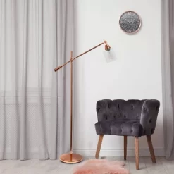 Swing Arm Floor Lamp With Glass Cylindrical Shade Rose Gold - Lalia Home 7 Swing Arm Floor Lamp With Glass Cylindrical Shade Rose Gold - Lalia Home -Home Decoration Store GUEST 6b41ddaf d9e8 423d 935f a4ad079bb254