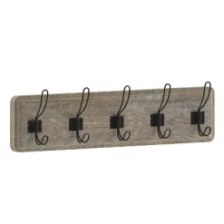 Emma And Oliver Rustic Wall Hanging Storage Rack With 5 Hooks For Entryway, Kitchen, Bathroom And More -Home Decoration Store GUEST 6bac2cde d84a 48e3 9e3a c84e7c6c38b9