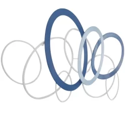 Metal Geometric Overlapping Oval Wall Decor Blue - CosmoLiving By Cosmopolitan