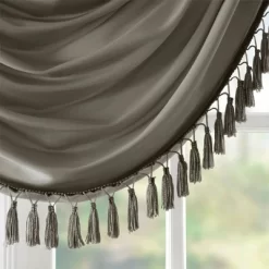 46"x38" Gail Faux Silk Waterfall Embellished Valance Curtain Panel -Home Decoration Store GUEST 6cdefbf2 ac43 427a 9dc6 d9bda8509329