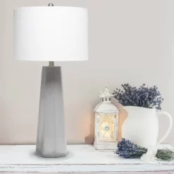 Concrete Pillar Table Lamp With Fabric Shade White - Lalia Home -Home Decoration Store GUEST 6d312c00 03c7 4a21 8ada ececd9868fb4