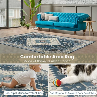 Costway Area Rugs 5'4'' X 6'7''5'4'' X 7'7'' Faux Wool Fabric Doormat Home Carpet Living Room Bedroom 6 Costway Area Rugs 5'4'' X 6'7''5'4'' X 7'7'' Faux Wool Fabric Doormat Home Carpet Living Room Bedroom - Image 6