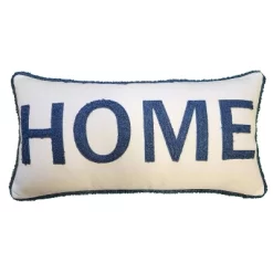 14"x28" Oversized 'Home' Plush Laser Cut With Buffalo Check Reverse Lumbar Throw Pillow - Edie@Home -Home Decoration Store GUEST 6dde6f79 c8db 415f 9b60 e391ed9409af