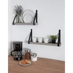 2pc Sudbury Wood And Metal Wall Shelf Set - Kate & Laurel All Things Decor -Home Decoration Store GUEST 6e62f8aa b627 4a69 9b55 e85bdc8f5a06