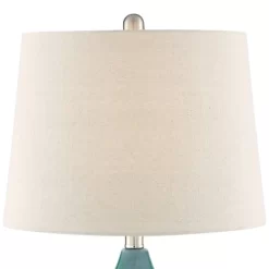 360 Lighting Kate Table Lamp 24 3/4" High Ceramic Green Oatmeal Drum Shade For Bedroom Living Room Bedside Nightstand Office Kids Family House Home -Home Decoration Store GUEST 6e8d7a3a 9f11 41b8 b3d0 e00578329faa