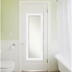 19" X 53" Non-Beveled Corvino White Wood On The Door Mirror - Amanti Art -Home Decoration Store GUEST 6f568499 1943 444c b76a 7c6a0592ed45