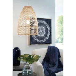Calett Rattan Pendant Beige - Signature Design By Ashley