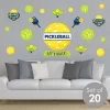 Big Dot Of Happiness Let’s Rally - Pickleball - Peel And Stick Sports Decor Vinyl Wall Art Stickers - Wall Decals - Set Of 20