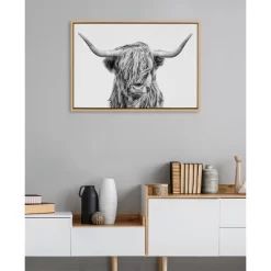 23" X 33" Sylvie Highland Cow II Framed Canvas By Simon Te Of Tai Prints Natural - Kate & Laurel All Things Decor -Home Decoration Store GUEST 71f56973 432f 416e 93c1 d2939a28e672
