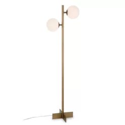70.5' Floor Lamp With Milk Glass Orb Shade In Gold - Henn&Hart -Home Decoration Store GUEST 72168b39 240b 4f7e 9c00 db0c20c82c49