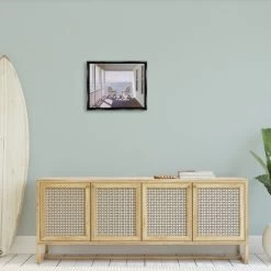 Stupell Industries Porch Chairs Overlooking The Tide Realistic Painting