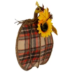 Northlight 14" Orange And Brown Plaid Fall Harvest Pumpkin Wall Decor -Home Decoration Store GUEST 7273aeac 31fb 499e 9dbd 14683a1dae95