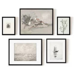 Americanflat 5 Piece Vintage Gallery Wall Art Set - Seaside Villa, Seascape In Greys, Calm Sailing, Tree Etching By Maple + Oak 9 Americanflat 5 Piece Vintage Gallery Wall Art Set - Seaside Villa, Seascape In Greys, Calm Sailing, Tree Etching By Maple + Oak -Home Decoration Store GUEST 72bb1d77 3c22 4f3e ac9f 6f59b372fbab