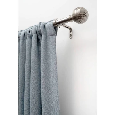 Decorative Drapery Single Rod Set With Lined Ball Finials - Lumi Home Furnishings 3 Decorative Drapery Single Rod Set With Lined Ball Finials - Lumi Home Furnishings - Image 3