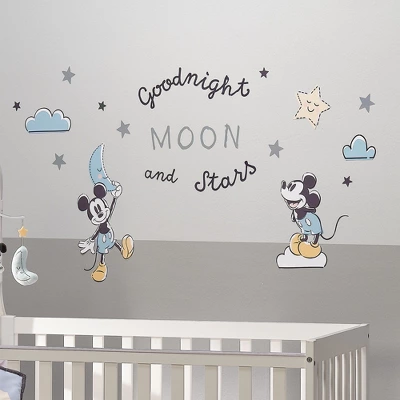 Lambs & Ivy Disney Baby Moonlight Mickey Mouse Blue/Black Wall Decals/Stickers 3 Lambs & Ivy Disney Baby Moonlight Mickey Mouse Blue/Black Wall Decals/Stickers - Image 3