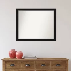 31" X 25" Non-Beveled Eva Black Silver Narrow Wall Mirror - Amanti Art -Home Decoration Store GUEST 75440aa7 154f 429e 972a c26aeedd71c5