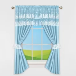 Collections Etc Lace Accent Curtain Set