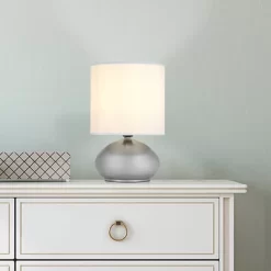 9.25" 2pk Small Matching Touch Table Lamp Set Silver - Cresswell Lighting -Home Decoration Store GUEST 75dd94a4 751b 41a9 bfd2 17882425195d