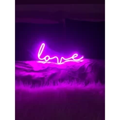 Amped Co 16" X 7” LED Neon Light Indoor Wall Sign With Line Switch, Magenta -Home Decoration Store GUEST 762e0f60 e660 44cc b5e0 d38b07805efe
