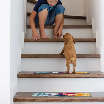 World Rug Gallery Modern Abstract Non-Slip Stair Treads 7 World Rug Gallery Modern Abstract Non-Slip Stair Treads - Image 7